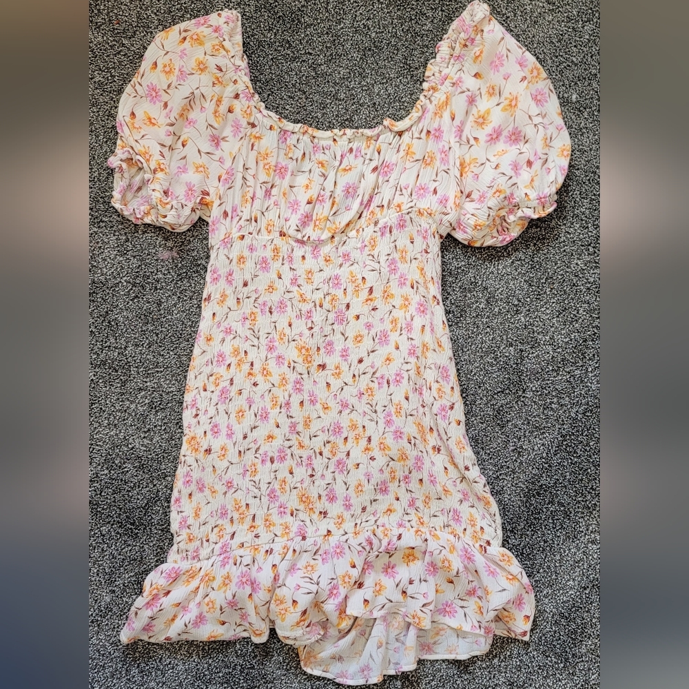 Lily rose floral puff sleeve mini dress